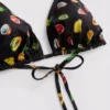2er-Pack bedrucktes Dreieck-Bikini-Oberteil