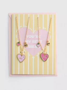 2er-Pack BFF-Herz-Halsketten