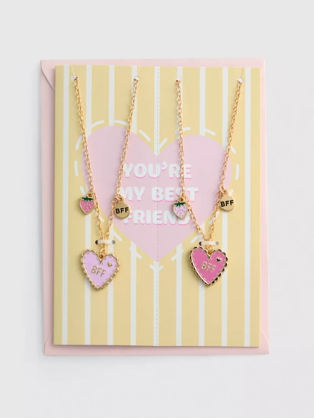 2er-Pack BFF-Herz-Halsketten
