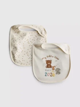 2er-Pack «Born in 2026»-Lätzli