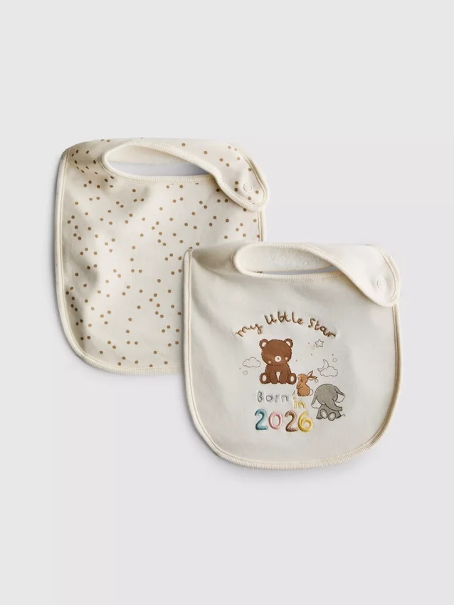 2er-Pack «Born in 2026»-Lätzli