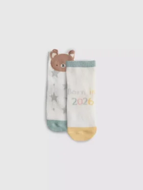 2er-Pack «Born in 2026»-Socken