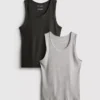 2er-Pack gerippte Tank-Tops