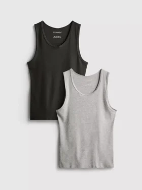 2er-Pack gerippte Tank-Tops