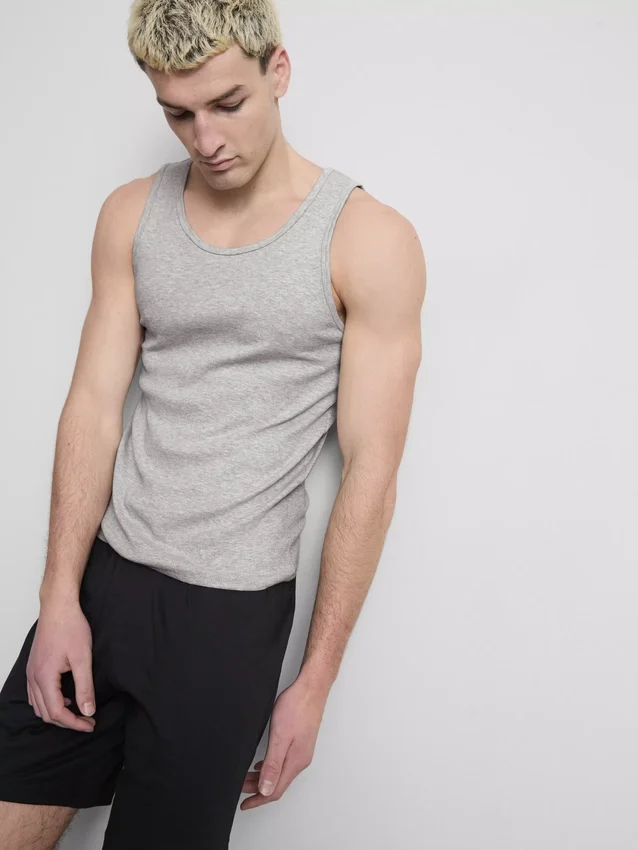 2er-Pack gerippte Tank-Tops