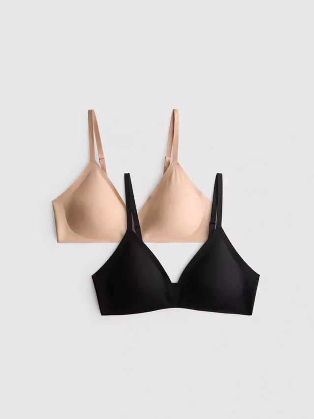 2er-Pack glättender Triangel-Shapewear-BH