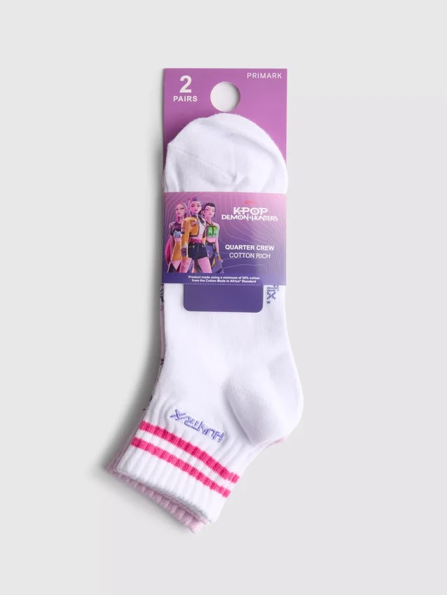 2er-Pack K-Pop «Demon Hunters» Baumwoll-Viertel-Socken