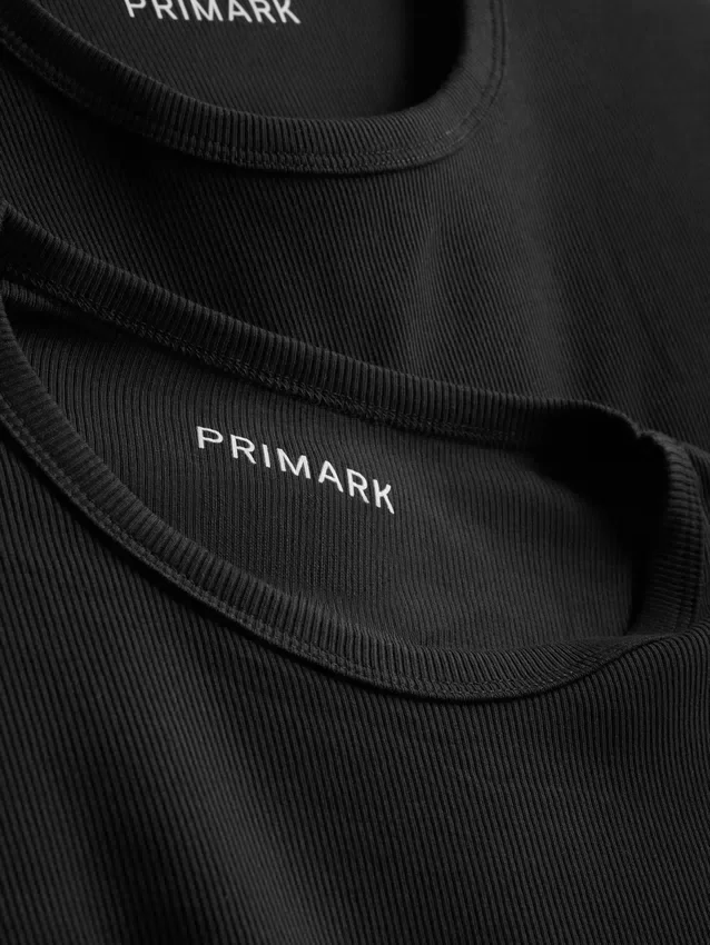 2er-Pack kurzärmelige T-Hemden mit gerippter Struktur