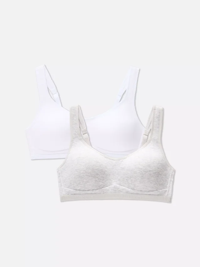 2er-Pack «Love to Lounge»-Bralettes aus Baumwolle