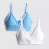 2er-Pack nahtlose Bralettes mit Spitzenbesatz