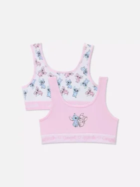 2er-Pack nahtlose Crop-Tops mit Disney-Motiven «Stitch» und «Angel»