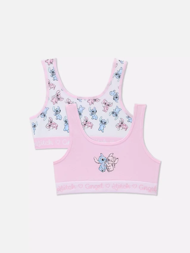 2er-Pack nahtlose Crop-Tops mit Disney-Motiven «Stitch» und «Angel»