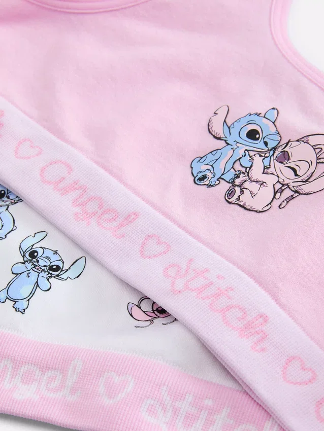 2er-Pack nahtlose Crop-Tops mit Disney-Motiven «Stitch» und «Angel»