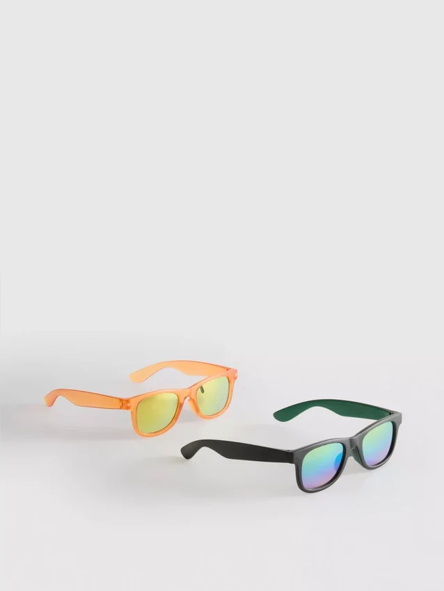 2er-Pack Sonnenbrillen mit eckigem Rahmen