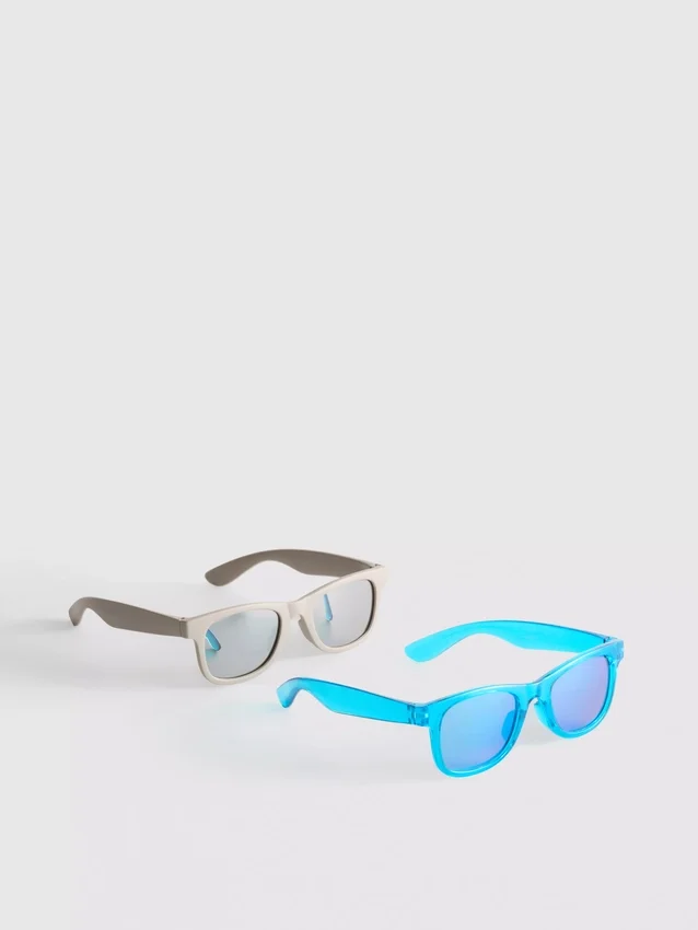 2er-Pack Sonnenbrillen mit eckigem Rahmen