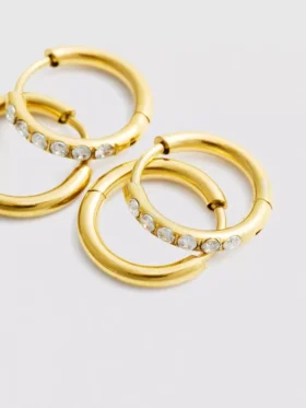2er-Pack wasserfeste Diamanta-Creolen