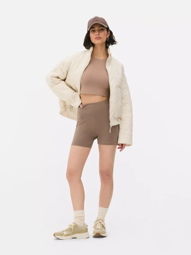 2er-Pack Yoga-Shorts mit hoher Taille