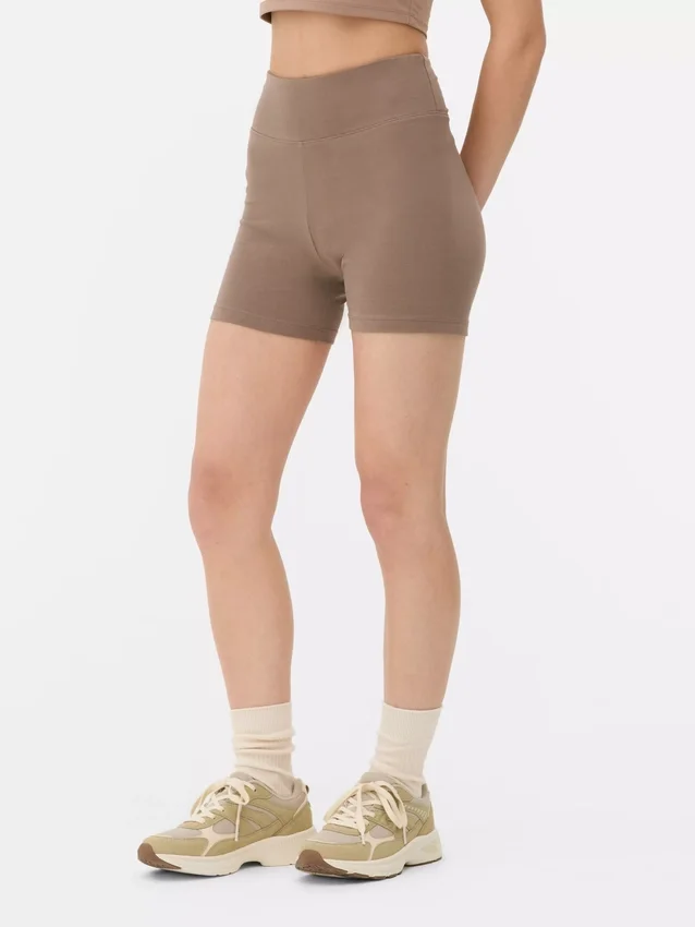 2er-Pack Yoga-Shorts mit hoher Taille