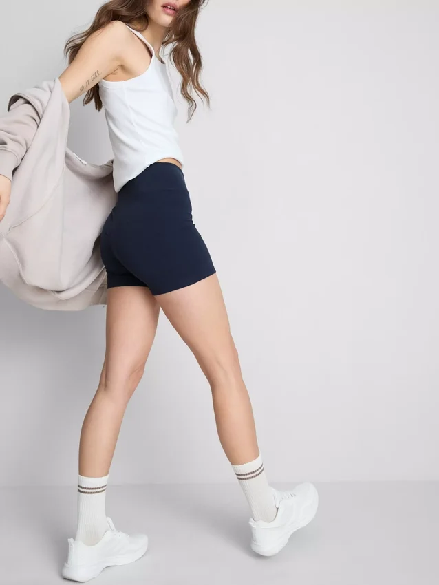 2er-Pack Yoga-Shorts mit hoher Taille
