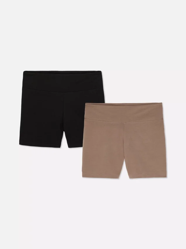 2er-Pack Yoga-Shorts mit hoher Taille