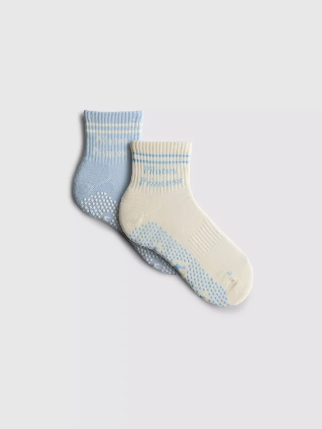 2er-Pack Yoga-Socken in Viertelhöhe
