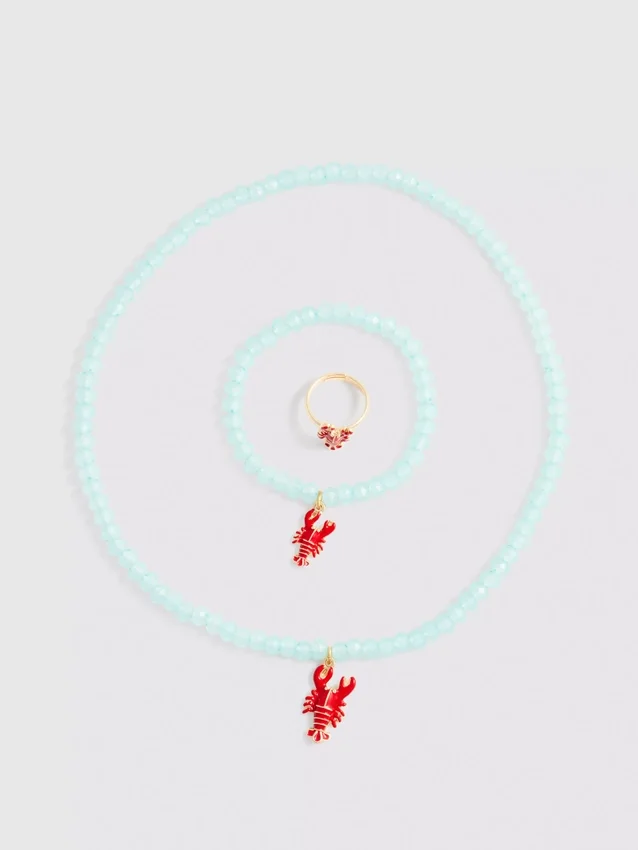 3-teiliges Schmuck-Set mit Karabinerverschluss
