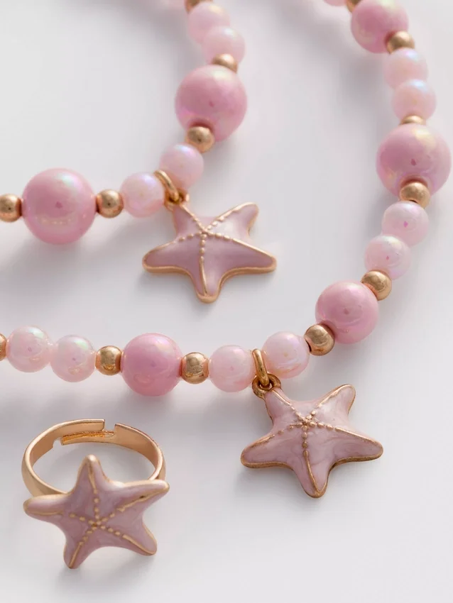 3-teiliges Schmuck-Set mit Seestern-Anhängern