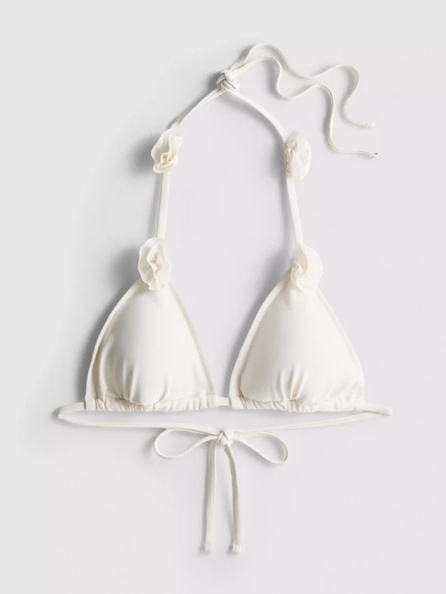3D-Blumen-Triangel-Bikini-Oberteil