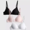 3er-Pack bügellose BHs aus Mikrofaser