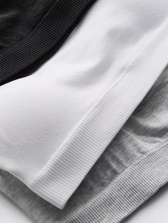 3er-Pack bügellose Crop-Bralettes