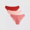 3er-Pack brasilianische Slips mit durchgehender Spitze