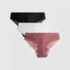 3er-Pack Brazilian-Tangas mit Spitzenverzierung