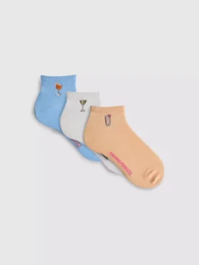 3er-Pack Cocktail-Viertellang-Socken
