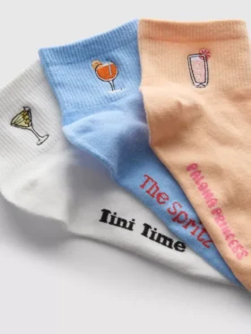 3er-Pack Cocktail-Viertellang-Socken