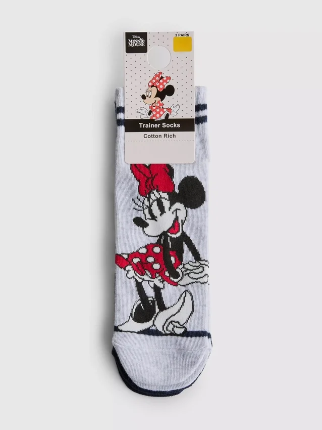 3er-Pack Disney Minnie-Mouse-Knöchelsocken
