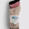 3er-Pack einteilige gerippte Socken