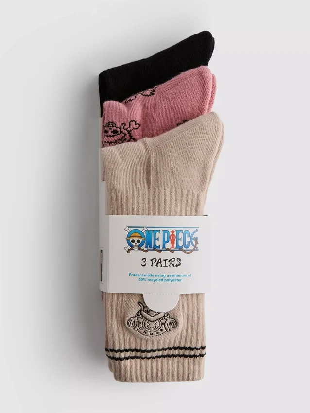 3er-Pack einteilige gerippte Socken