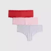 3er-Pack gerippte Hipster-Slips aus Mikrofaser