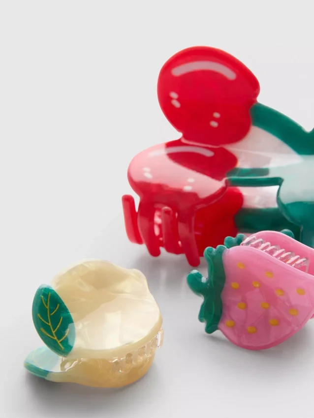 3er-Pack Haarclips in Fruchtform