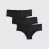 3er-Pack Hipster-Slips mit Spitzenbesatz