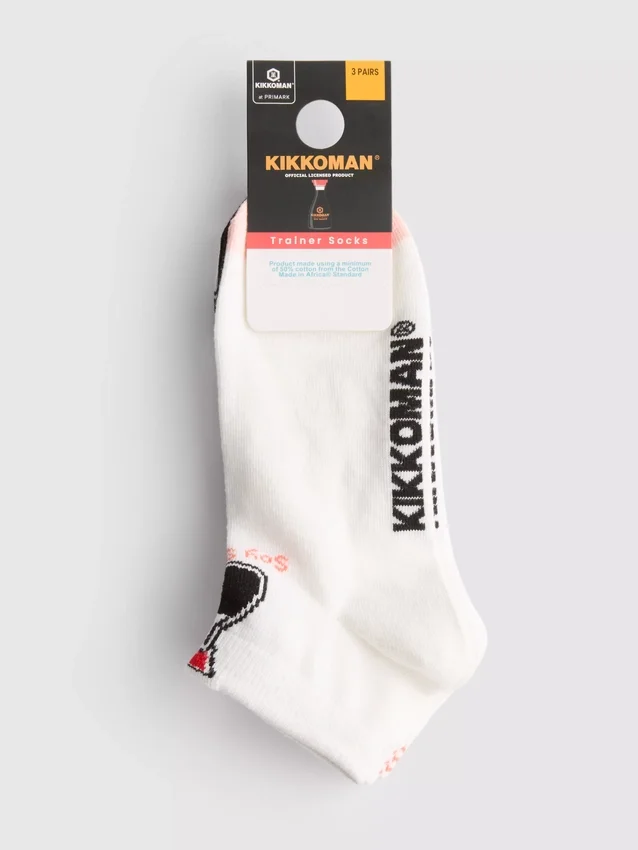 3er-Pack Kikkoman-Knöchelsocken aus Baumwollmischung
