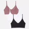 3er-Pack kurze, nahtlose Cami-Bralettes