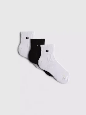 3er-Pack Mikrofaser-Quarter-Crew-Aktiv-Socken