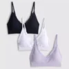 3er-Pack nahtlose Bralettes mit Spitzenbesatz