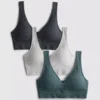 3er-Pack nahtlose Bralettes mit V-Ausschnitt