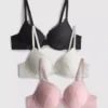 3er-Pack Push-up-BHs aus durchgehender Spitze