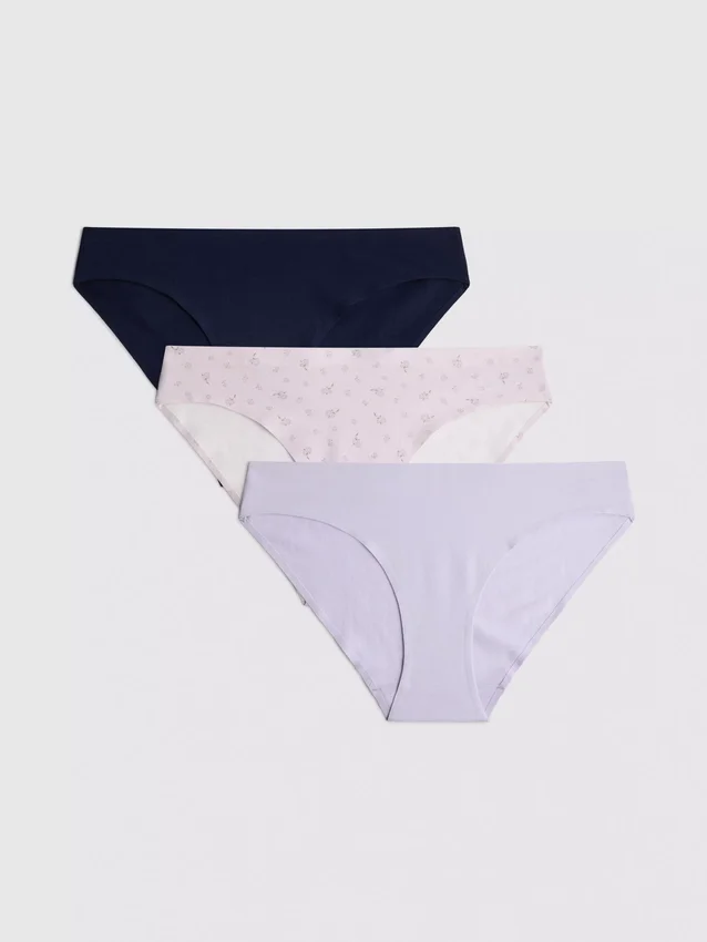 3er-Pack unsichtbare Mini-Slips mit hohem Baumwollanteil
