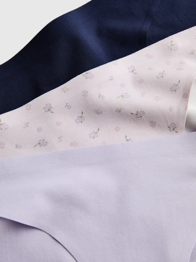 3er-Pack unsichtbare Mini-Slips mit hohem Baumwollanteil