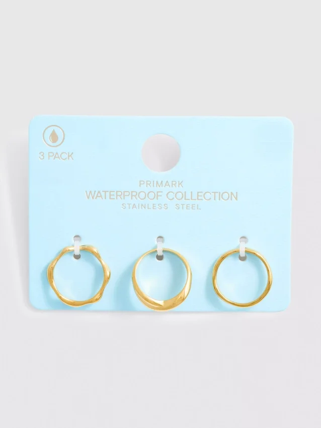 3er-Pack wasserfeste Ringe in gemischtem Design