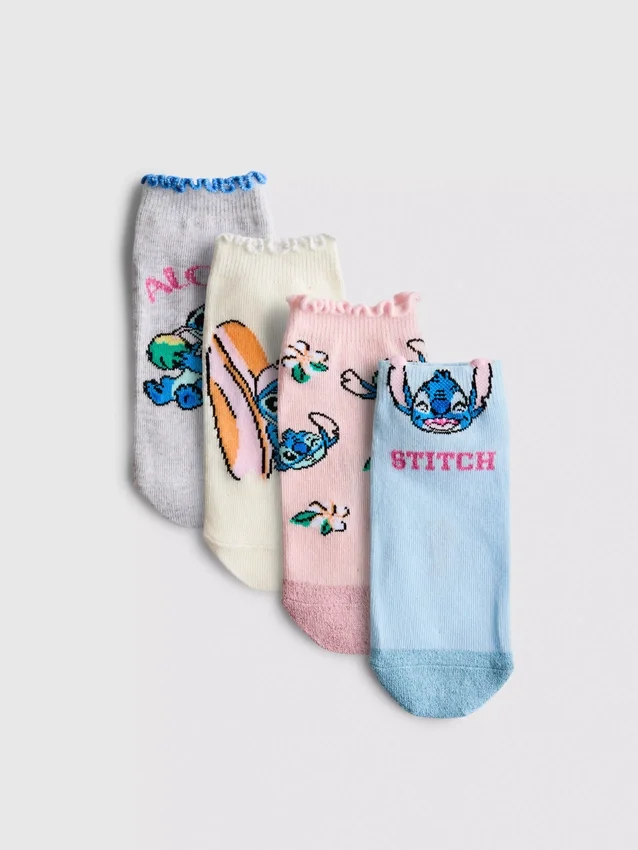 4er-Pack Disney-Stitch-Sneaker-Socken